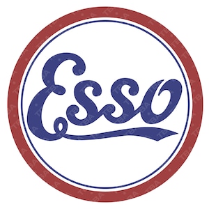 Benzina Esso, Logo, Clipart, Classico, Vintage, SVG, Download digitale.