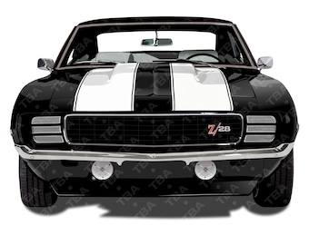 1969 シボレー カマロ Z28 SVG、デジタル ダウンロード。 - Etsy 日本
