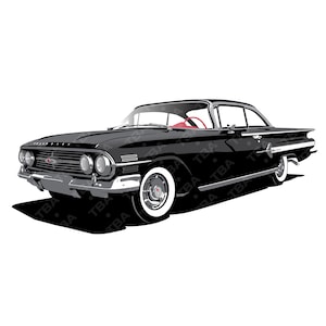 1960, Chevrolet, Impala, Chevy, SVG, Digital Download.