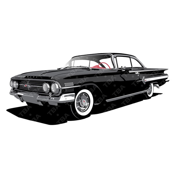 1960, Chevrolet, Impala, Chevy, SVG, Digital Download.