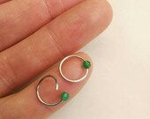18k Yellow Gold, Green Jade, Hoops Earrings, 925 Sterling Silver, Handmade, Hammered. Wrapped Wire, Green Gemstones, Jeweles, Set Jeweles,