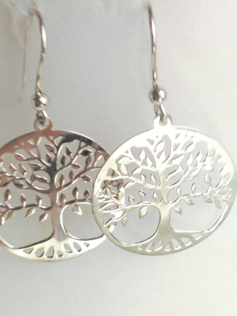 925 Sterling Silver Tree of Life Earrings Tree of Life - Etsy