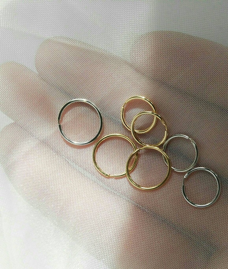 Hoop Earrings 18 K Solid Gold, Minimalist Earrings, Tiny Bride Earrings, Wire Wrapped, Handmade