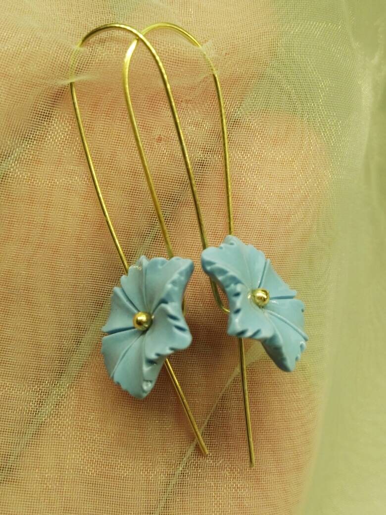 Turquoise Flower Earrings Wedding Bride Hooks Earrings 925 - Etsy