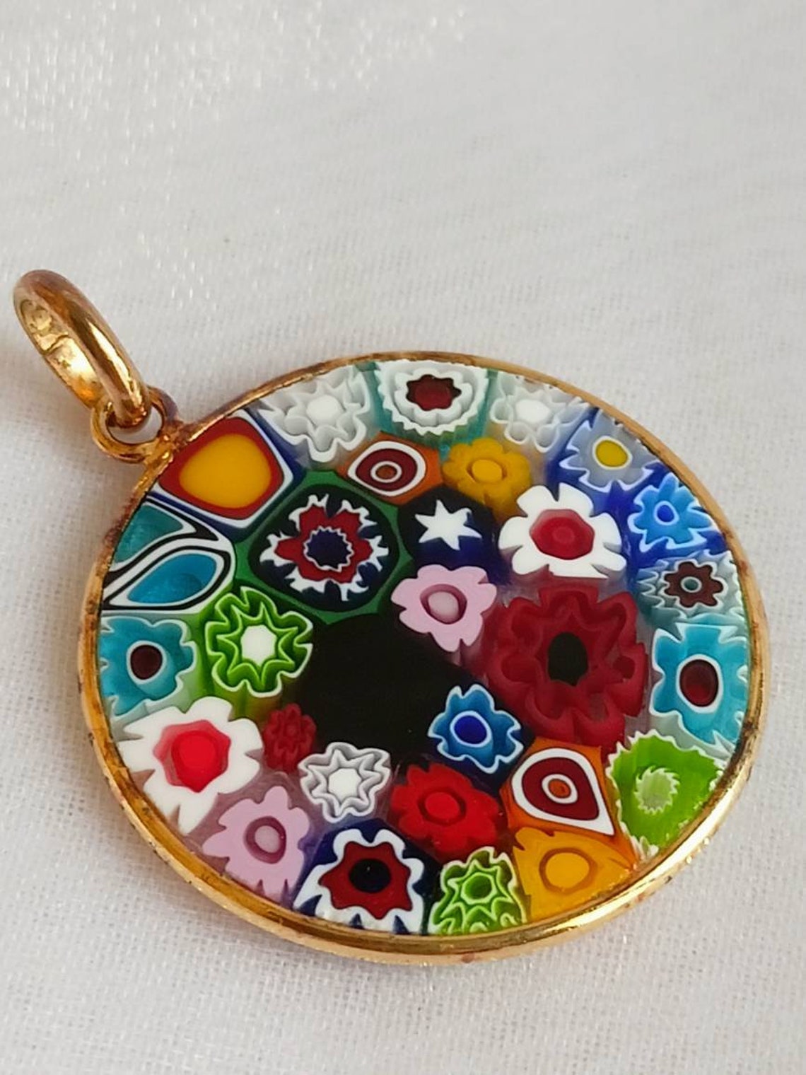 Murina Millefiori Pendant Venezian Glass Jewel Handmade - Etsy