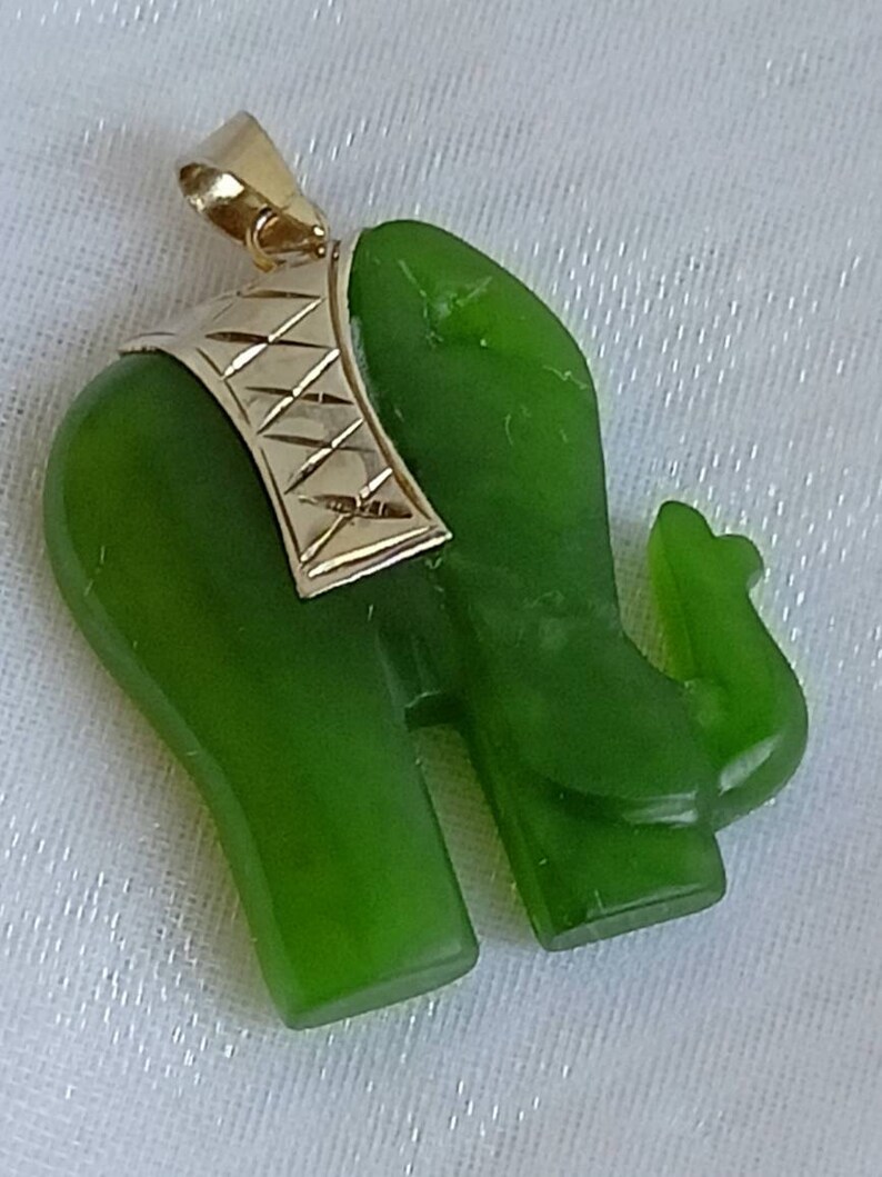 Green Jade Elephant Jade Choker Necklace Carved Jade - Etsy