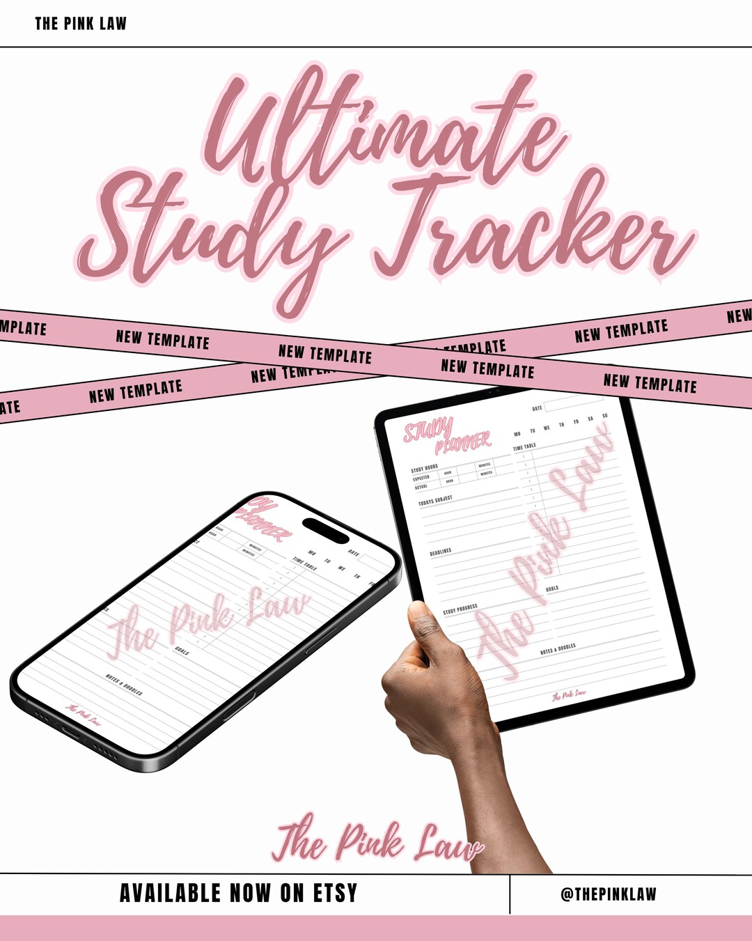 Study Tracker Colour In PINK STUDY TRACKER | for the Academic Princesses; Track Study Hours ...