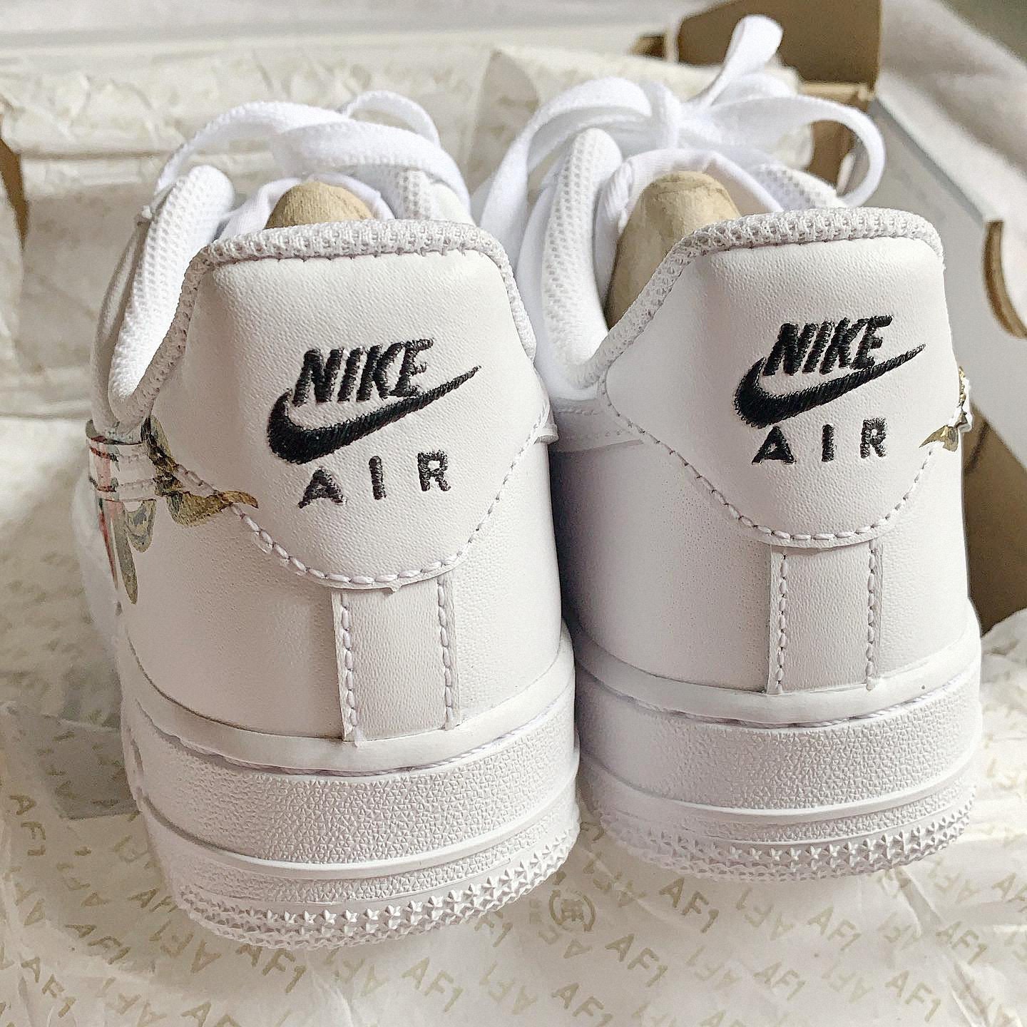 Custom Hand Painted Tropical Palm White Nike Air Force 1 Low – B Street  Shoes