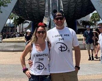 Adorable matchcing couple funny white apparel I wanted the D I gave her the D