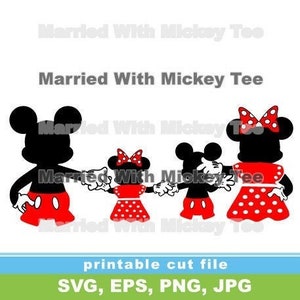 Etsy SVG Mickey mit Minnie Maus, die sich an den Händen hält