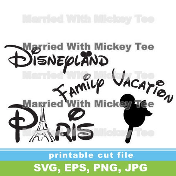 Etsy  SVG land family vacation Mickey mouse head ice cream Paris mix and match awesome designs