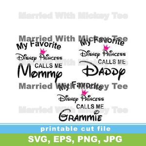 SVG Mijn favoriete prinses noemt me mama papa Grammie familie bijpassende DIY shirts thuis etsy
