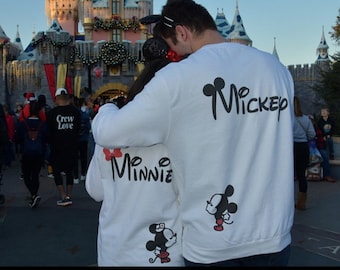 Adorable  Mickey and Minnie Matching Couple Shirts, Mix and Match Styles, our red hoodies are best sellers, Married With Mickey etsy