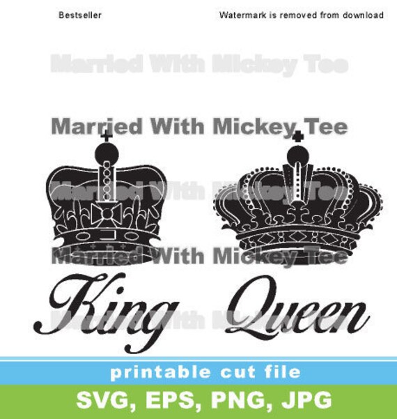 Download King And Queen Svg Files Engagement Vector Im His Hers Vector Etsy