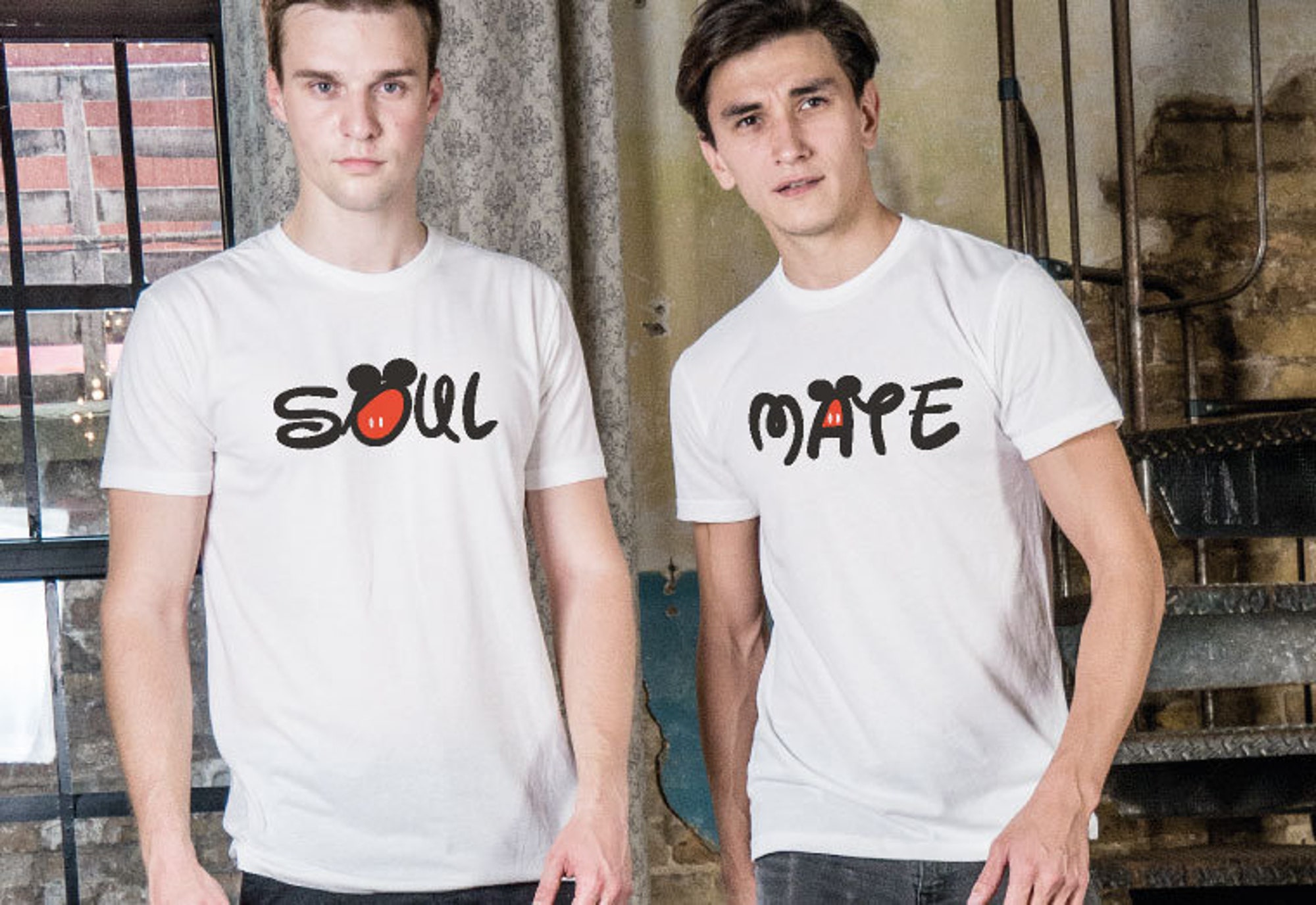 LGBT Gay cute shirts Soul Mate with custom text and kissing