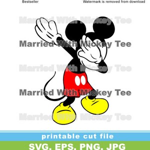 Pode incluir: Uma ilustra&ccedil;&atilde;o de desenho animado em preto e branco do Mickey Mouse fazendo o "Dab". O Mickey est&aacute; usando seus shorts vermelhos caracter&iacute;sticos com bot&otilde;es brancos. A imagem est&aacute; em um fundo branco.
