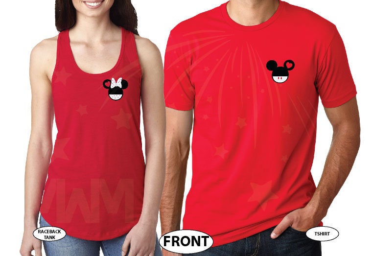 Discover Adorable  Mickey and Minnie Matching Couple Shirts, Mix and Match Styles, our red hoodies are best sellers, Married With Mickey, 423