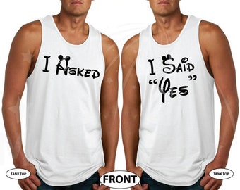 LGBT Gay como el infierno propuesta a juego camisas de pareja Le pregunté Él dijo sí Yo dije sí Él preguntó con fecha de boda personalizada homo bi transgénero etsy