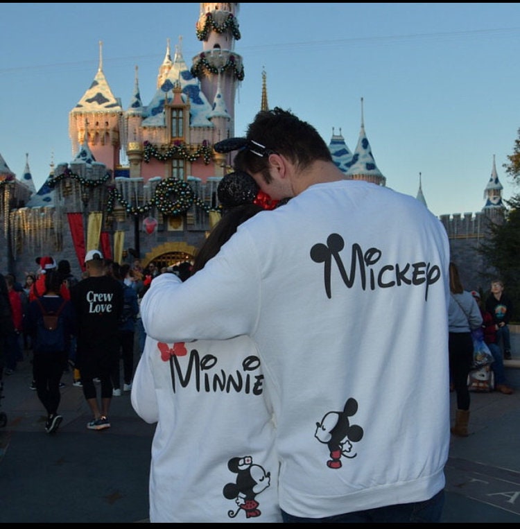 Discover Adorable  Mickey and Minnie Matching Couple Shirts, Mix and Match Styles, our red hoodies are best sellers, Married With Mickey, 423