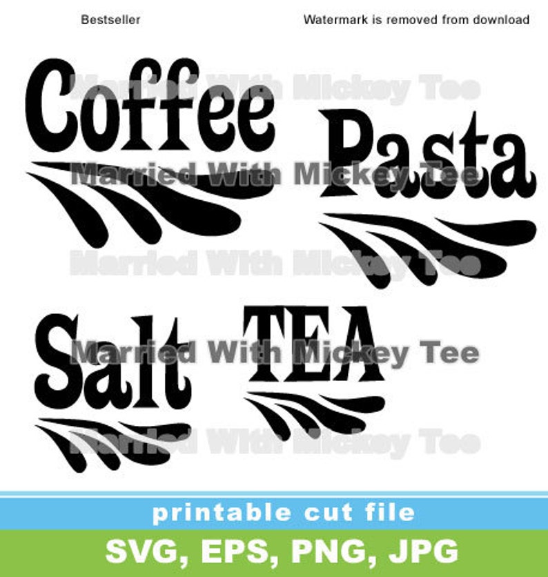 Download SVG 13 kitchen stickers coffee tea pasta sugar cookies ...