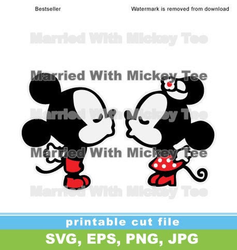 Download SVG Disney Mickey and Minnie Mouse cute kiss digital ...