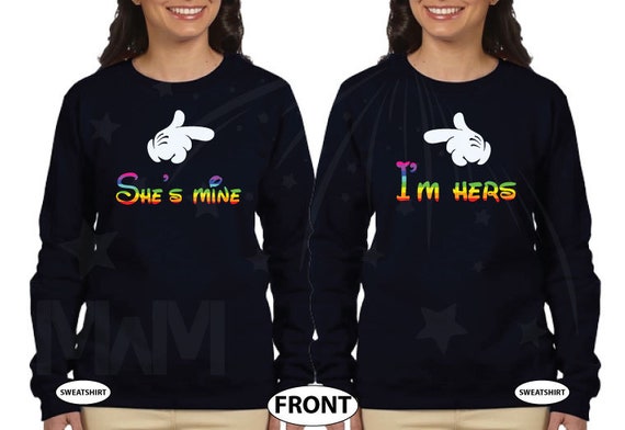 Personalized Gift for Her LGBT Lesbian Super Cute Matching Couple Shirts for Soulmate Minnie Mouse Red Bow Kissing Add Custom Date for Free Etsy