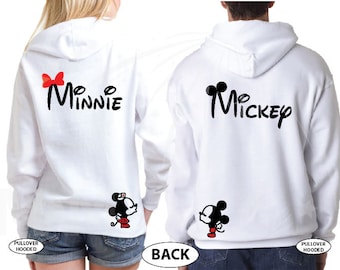 Adorable  Mickey and Minnie Matching Couple Shirts, Mix and Match Styles, our red hoodies are best sellers, Married With Mickey, 423