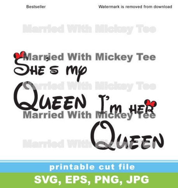 Svg She S My Queen And I M Her Queen Disney Font Etsy