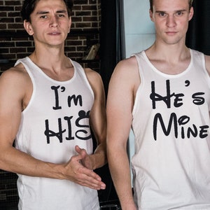 Etsy  LGBT Gay matching couple shirts I'm His He's Mine with custom text