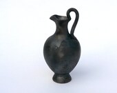 HANDMADE MINIATURE AMPHORA, Souvenire Ancient Roman Vase Miniature Replica, Housewarming Gift, Black Smoked Wood Fired Pottery, Gift for Him