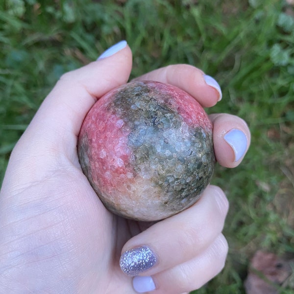 Unique Rhodonite and Rhodonite Hybrid Sphere