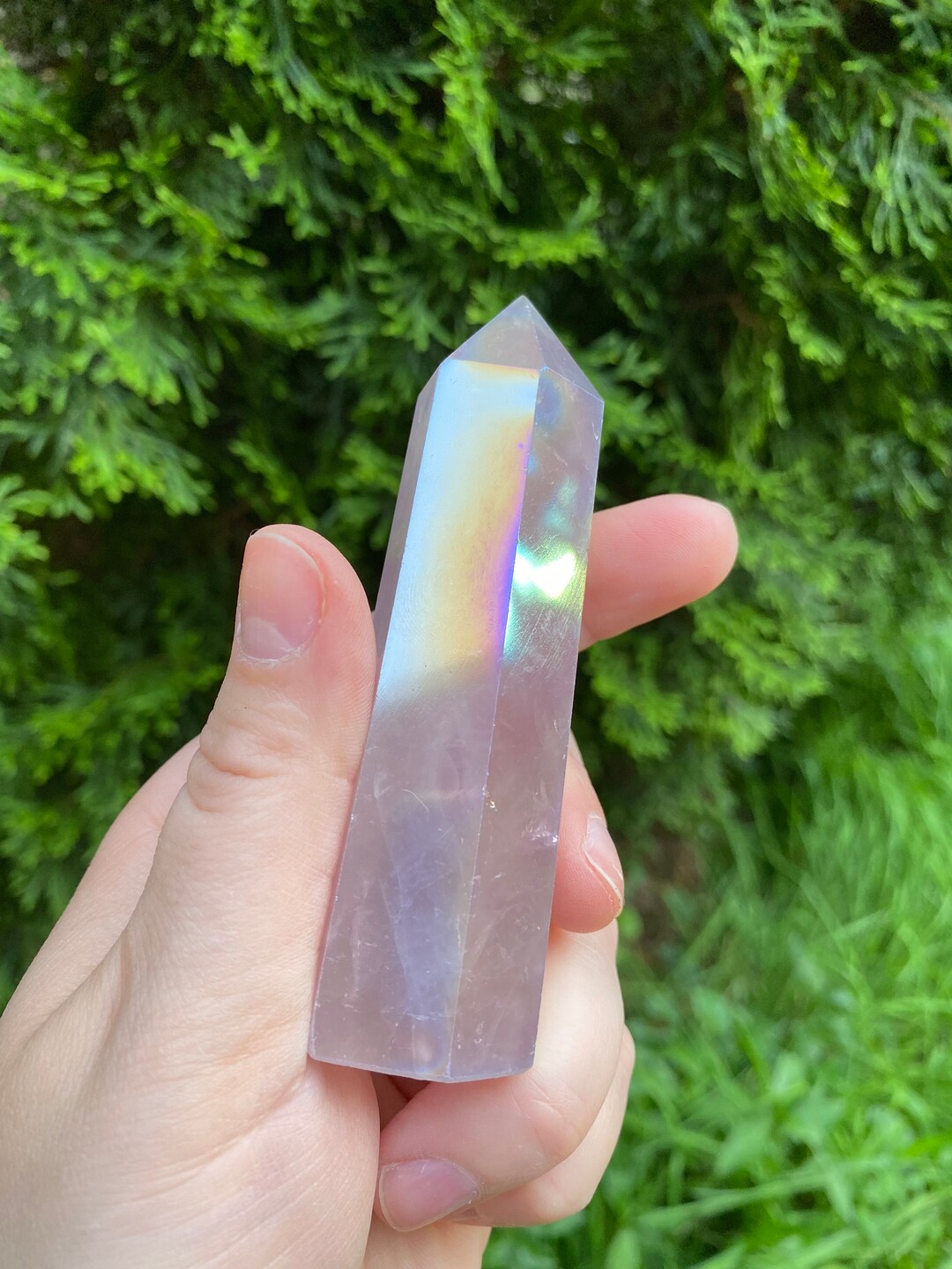 Beautiful Rose Aura Quartz Tower Etsy