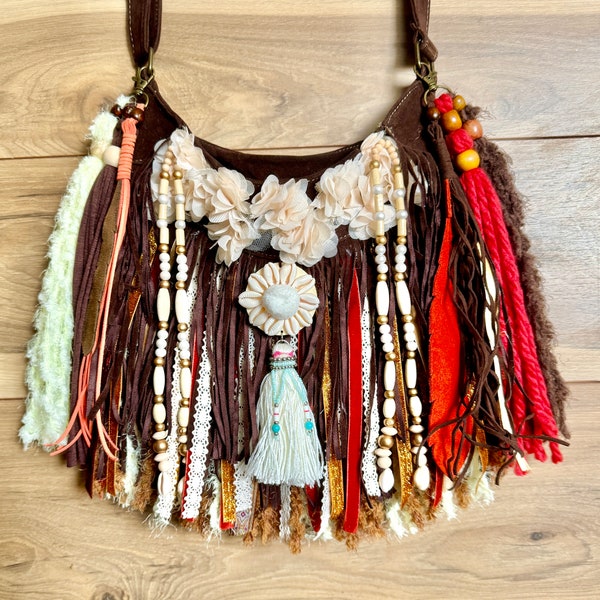 Borsa con frange boho hippie