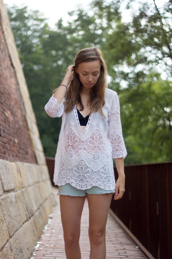 Camisa boho blanca sale