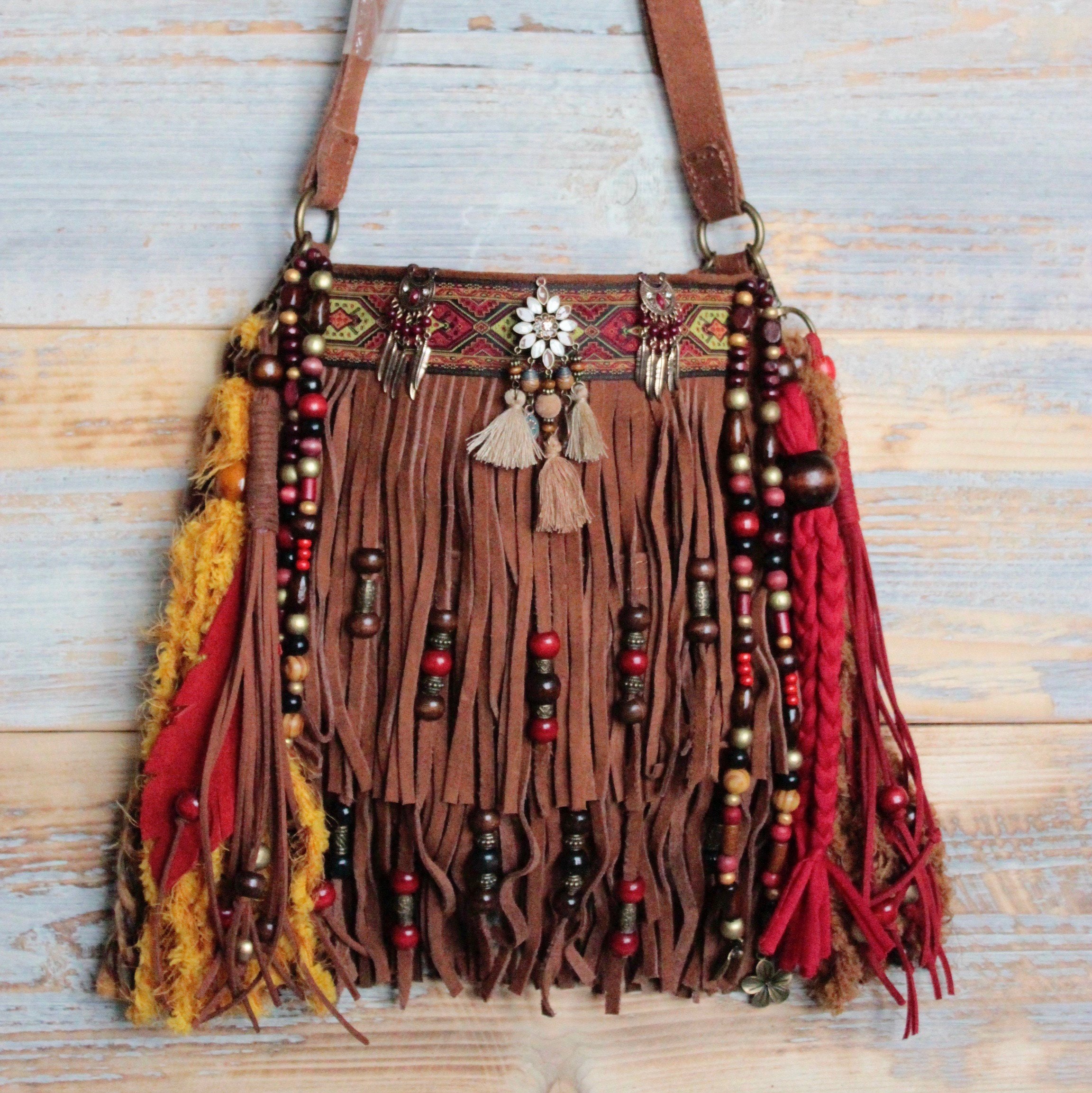 Gypsy purse boho fringe bag hippie bag festival fringe | Etsy