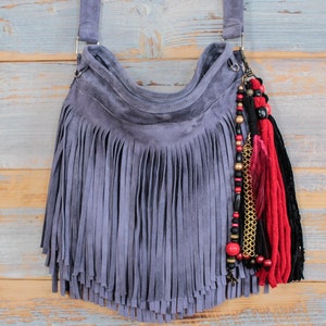 Long fringe tassel, Purse tassel, red tassel charm, long keychain charm, bag tassel charm, Boho purse tassel, hippie tassel, long tassel