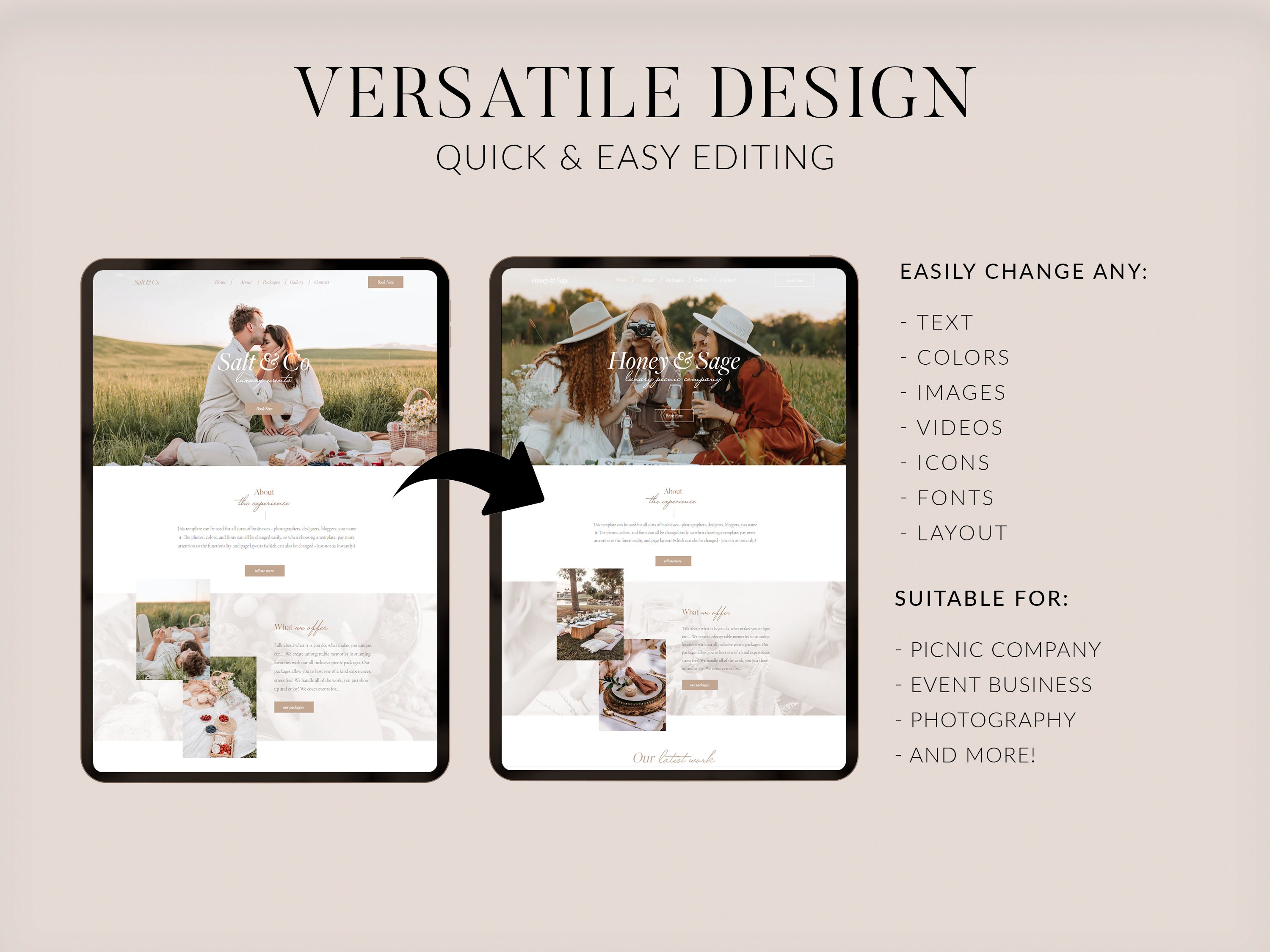 Event Planner Wix Website Template: Modern Design (instant Download) - Etsy
