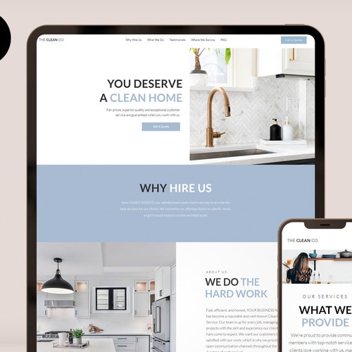 Home Service Website Template Clean and Modern Wix Website Etsy