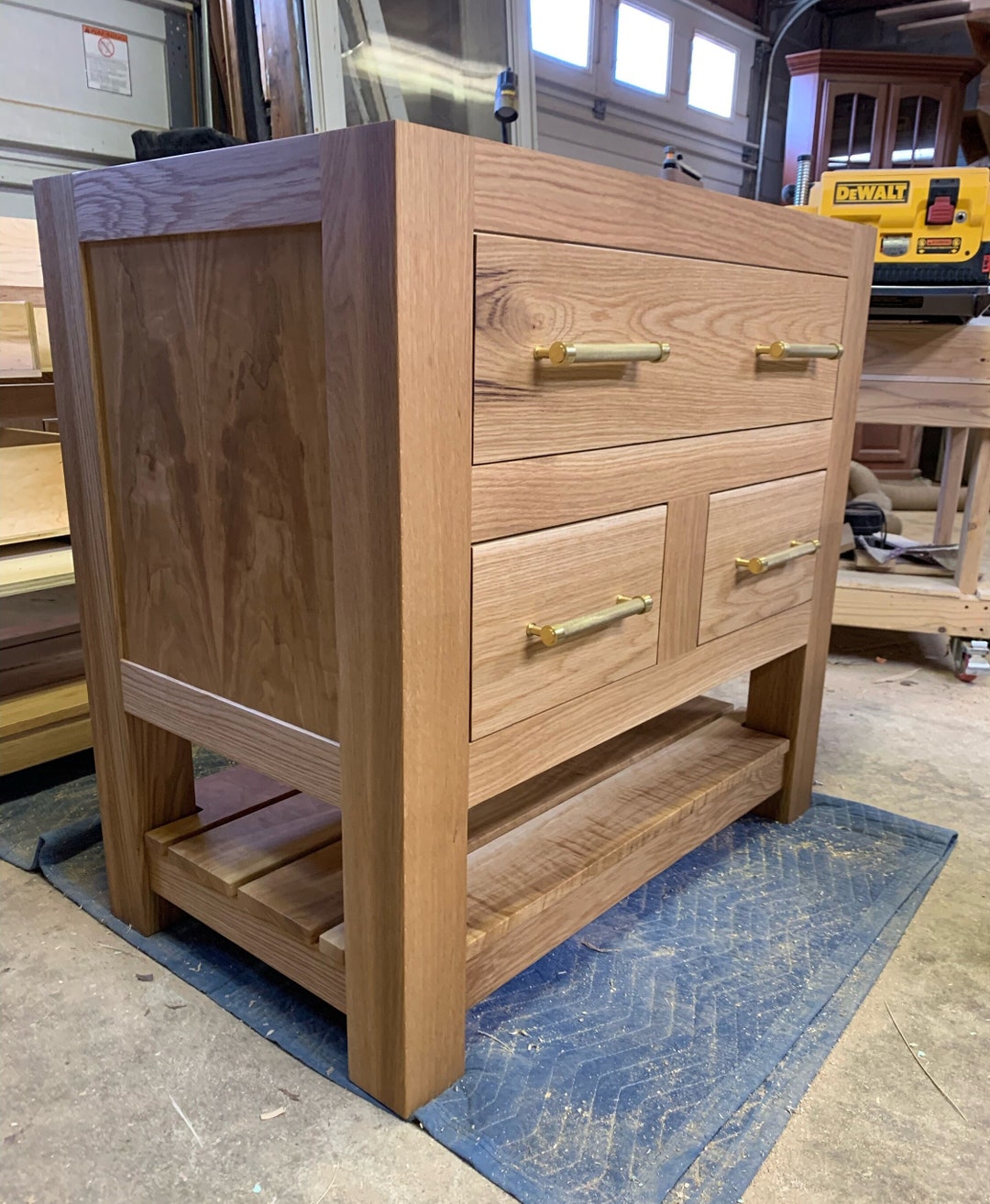 White Oak Bathroom Vanity Single Sink - Etsy