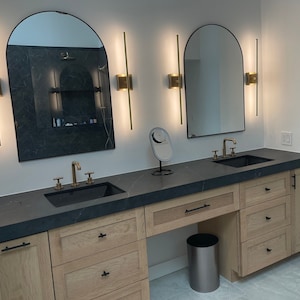 White Oak Bathroom Vanity | Makeup Counter | Double Sink