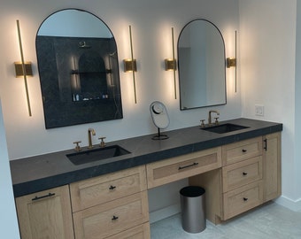 White Oak Bathroom Vanity | Makeup Counter | Double Sink