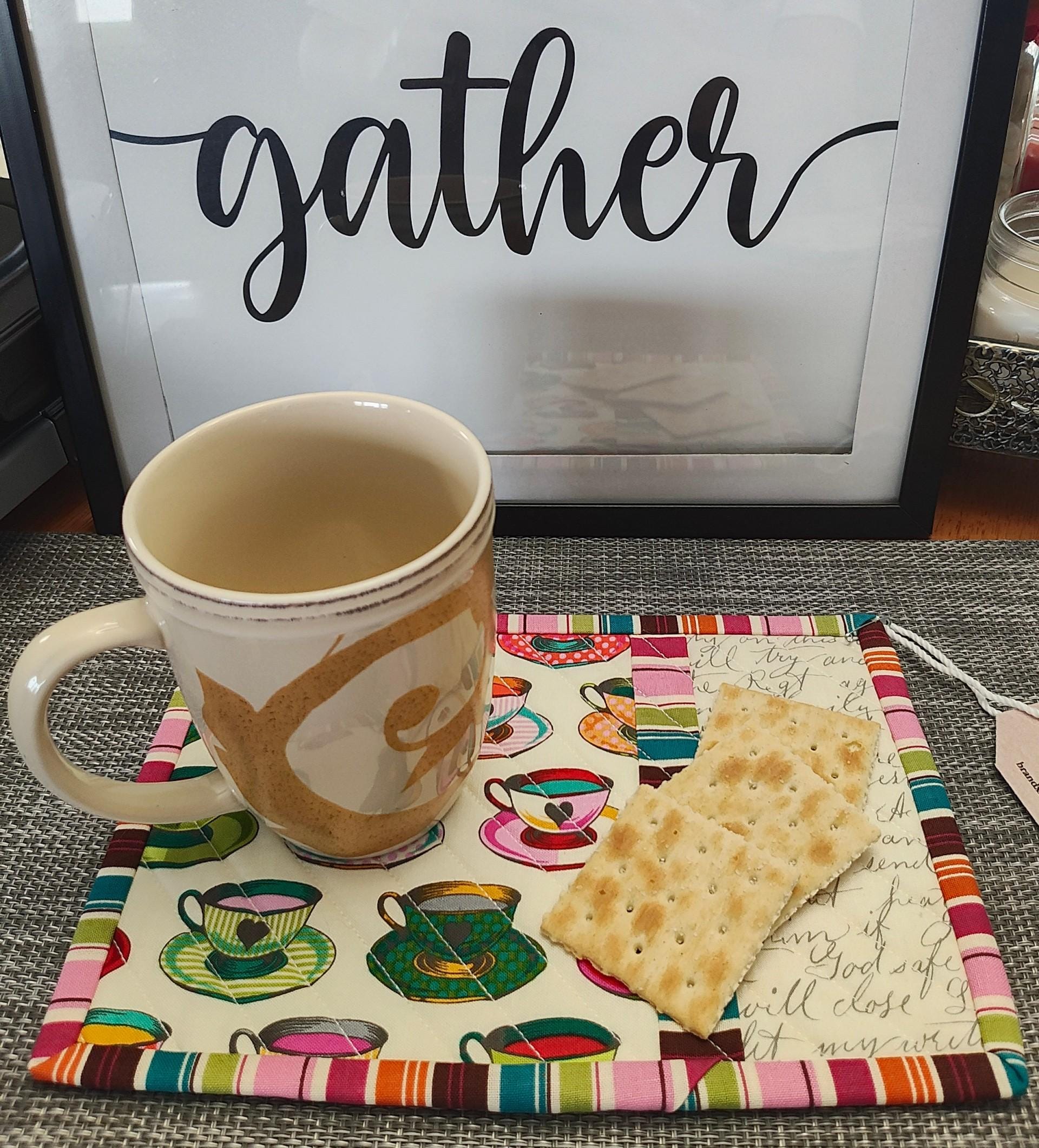 Snacks Rug Quilted Mug Rug Snack Mat Placemat - Etsy