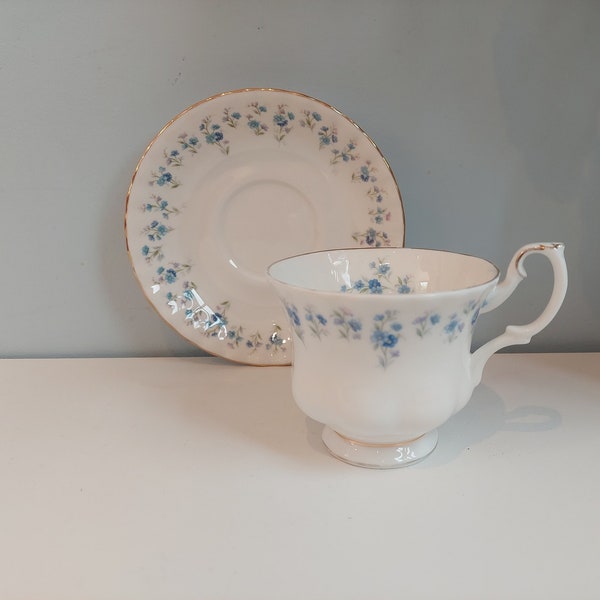 Vintage Royal Albert "Memory Lane" bone china teacup and saucer made in England 1970s