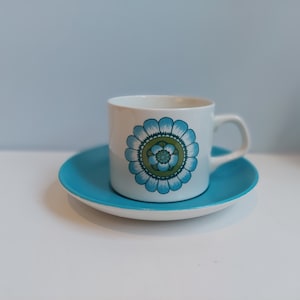 Retro J&G Meakin studio &quot;capri&quot; teacup and saucer, made in England 1970s