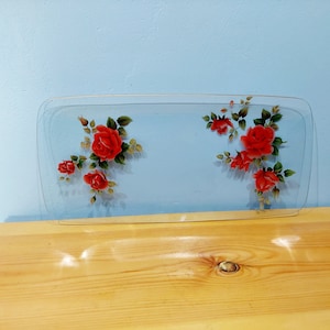 Mid century chance glass rectangular platter/sandwich plate, made in England 1960s