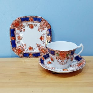 Vintage Wellington China teacup trio, bone china made in England 1924-1947