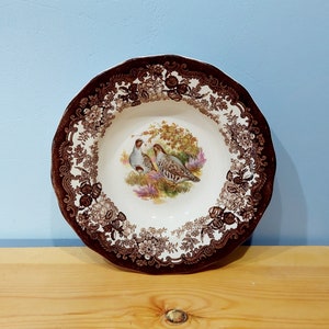 Vintage Royal Worcester/Palissy game series soup bowl, 9 inches made in England 1970s