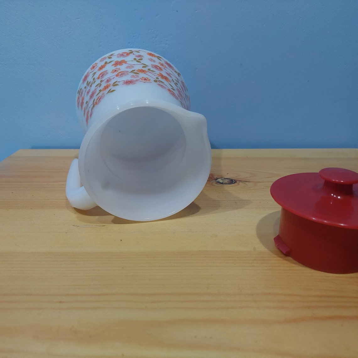 Vintage Arcopal Milk Glass Pitcher Made in France 1960s Etsy