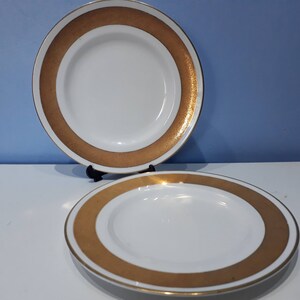 Pair of Royal Worcester Corona bone china plates, 8 inches made in England.