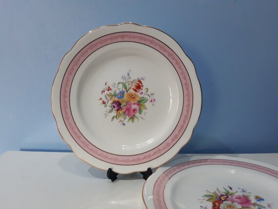 Antique pair of coalport plates, bone china 1881-1939